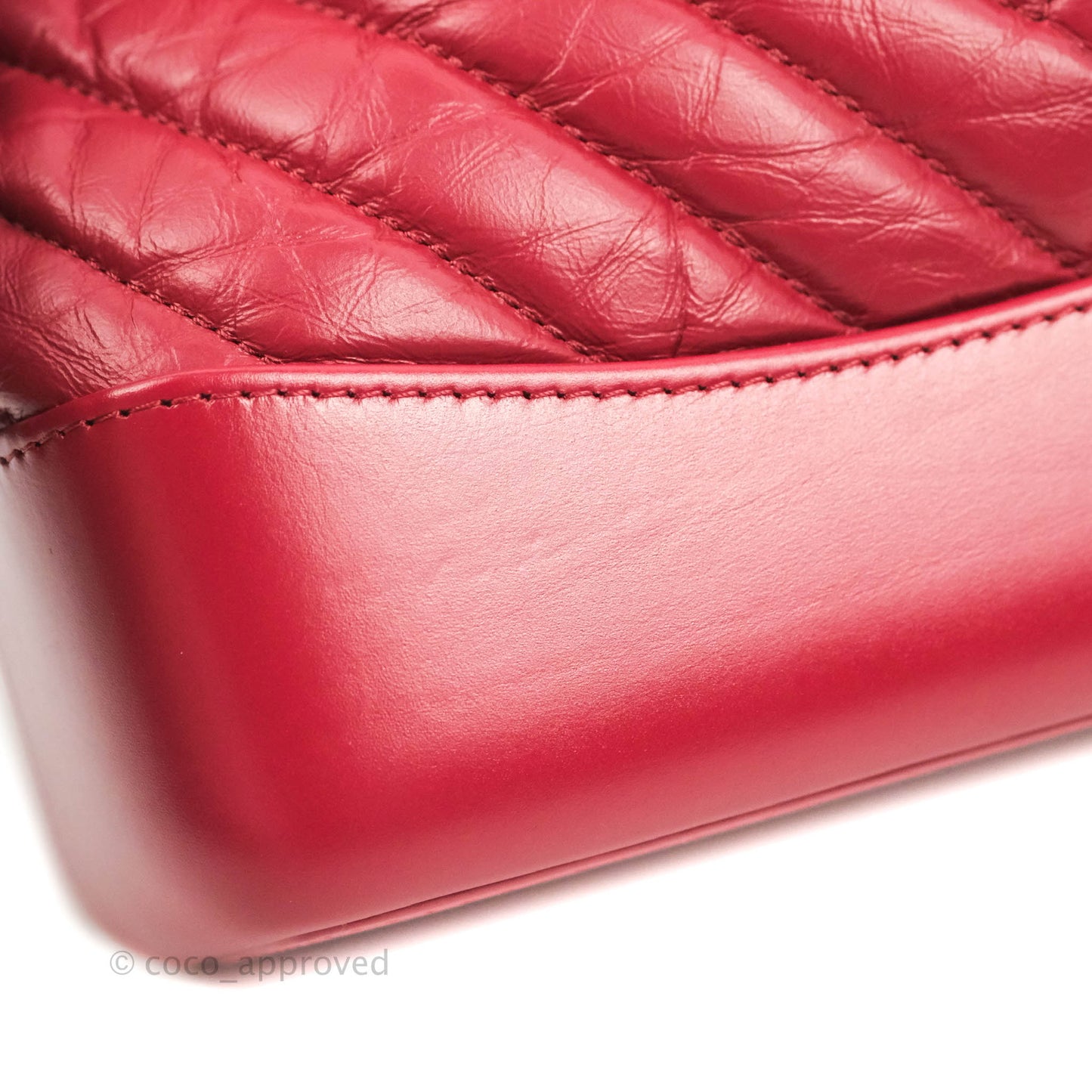 Chanel Small Chevron Gabrielle Backpack Dark Pink Aged Calfskin