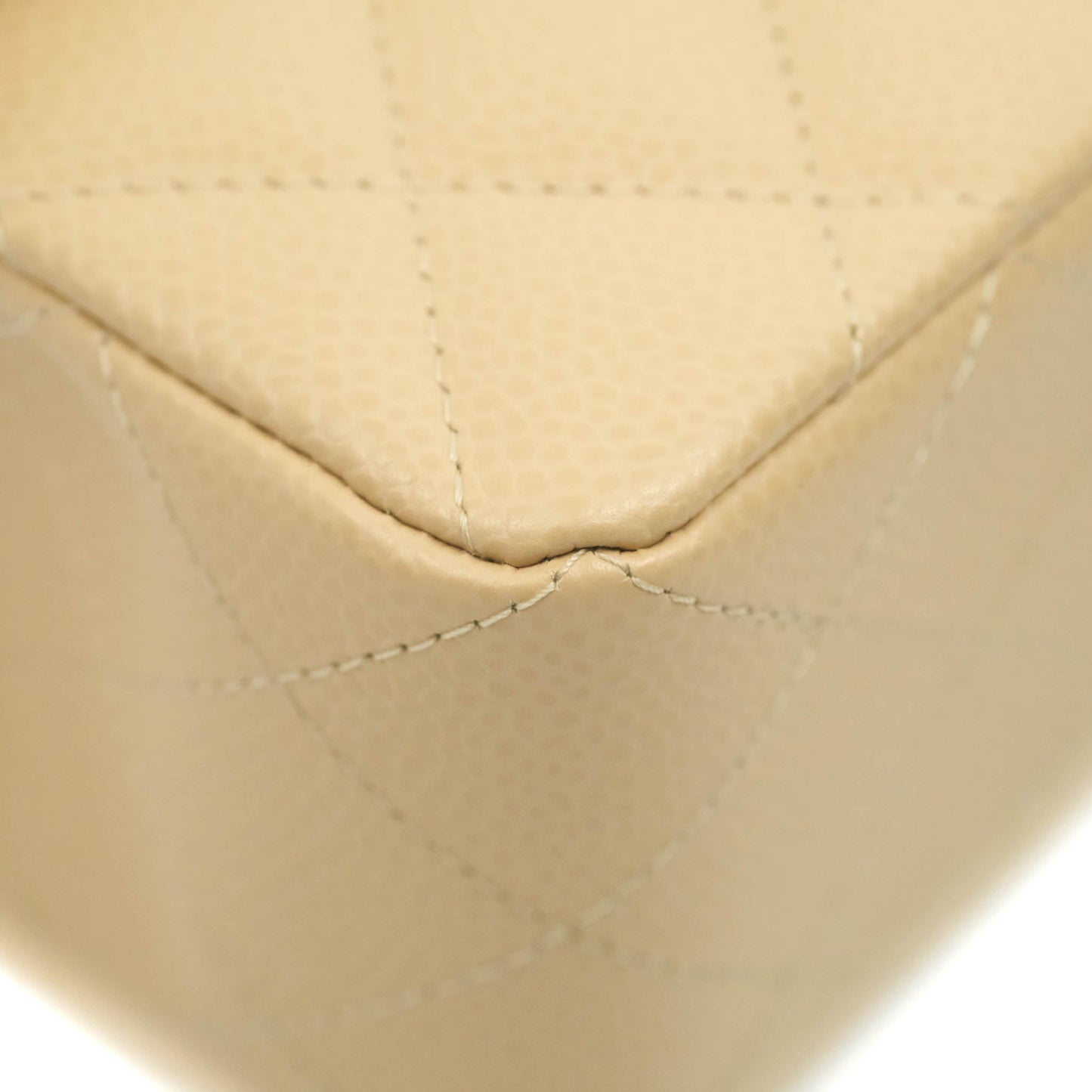 Chanel Small Classic Quilted Flap Beige Caviar Gold Hardware