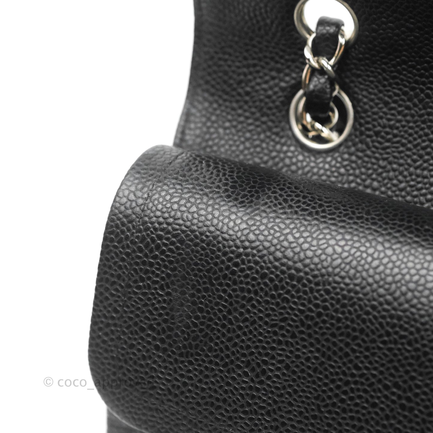 Chanel Classic M/L Medium Flap Quilted Black Caviar Silver Hardware