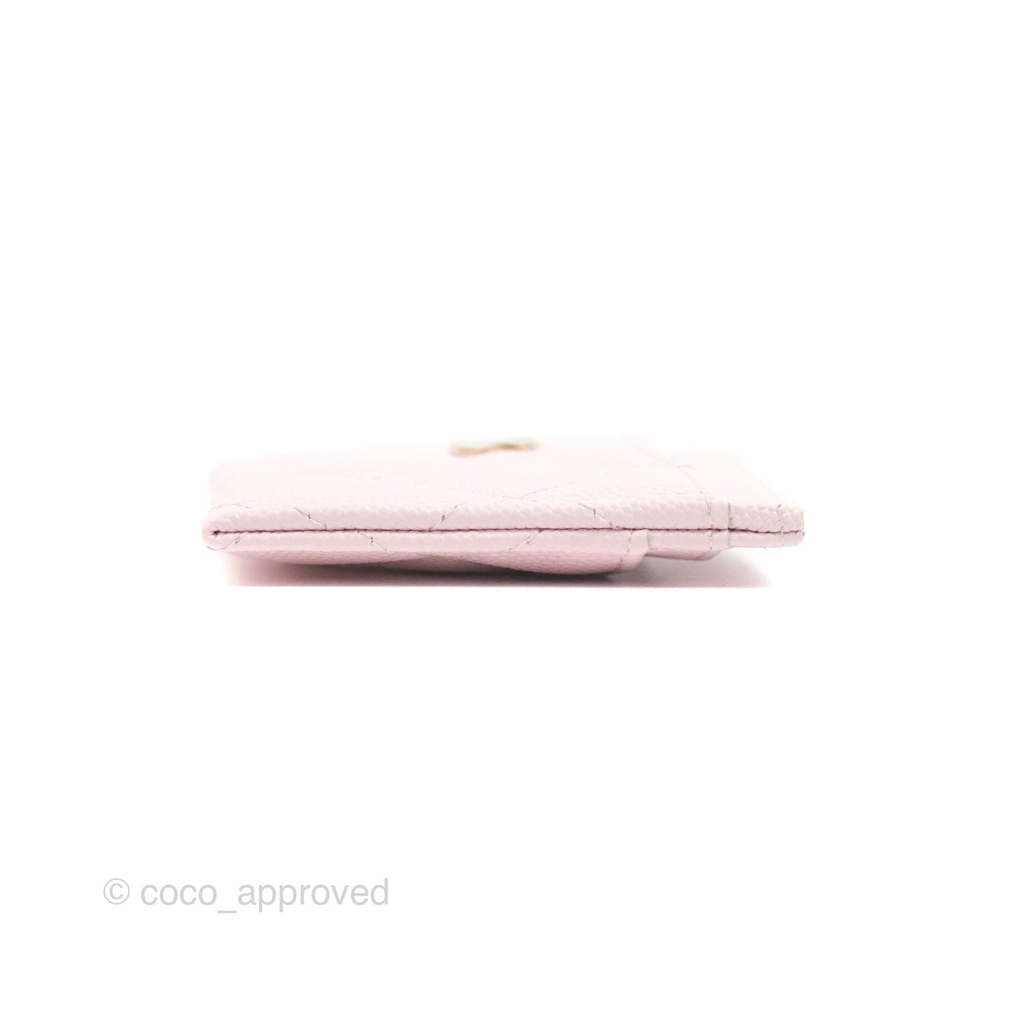 Chanel Classic Flat Card Holder Pink Caviar Gold Hardware
