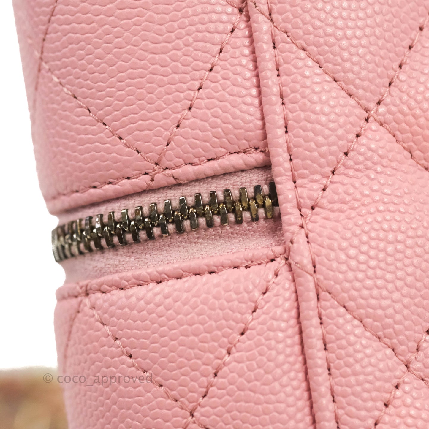 Chanel Vanity Phone Holder With Chain Pink Caviar Gold Hardware