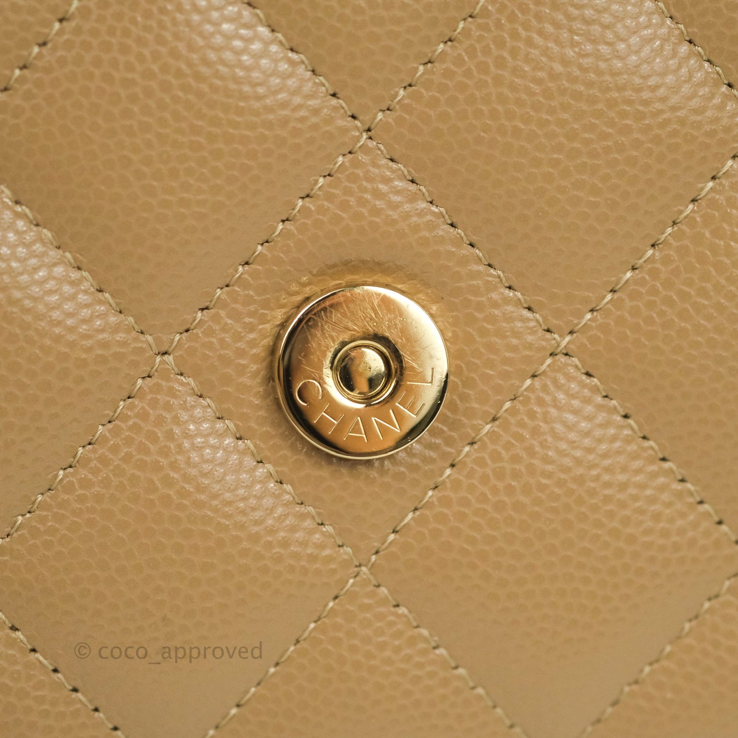 Chanel Quilted Classic WOC Dark Beige Caviar Gold Hardware