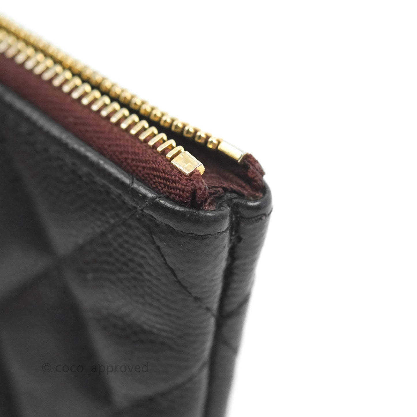 Chanel Quilted Mini O case Black Caviar Gold Hardware