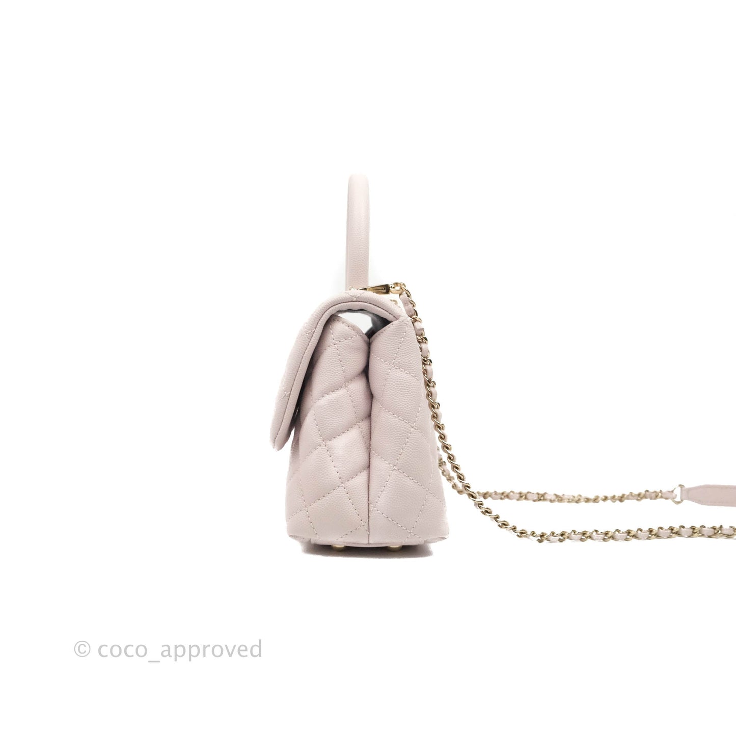 Chanel Small Coco Handle Light Lilac Pink Caviar Gold Hardware 20A