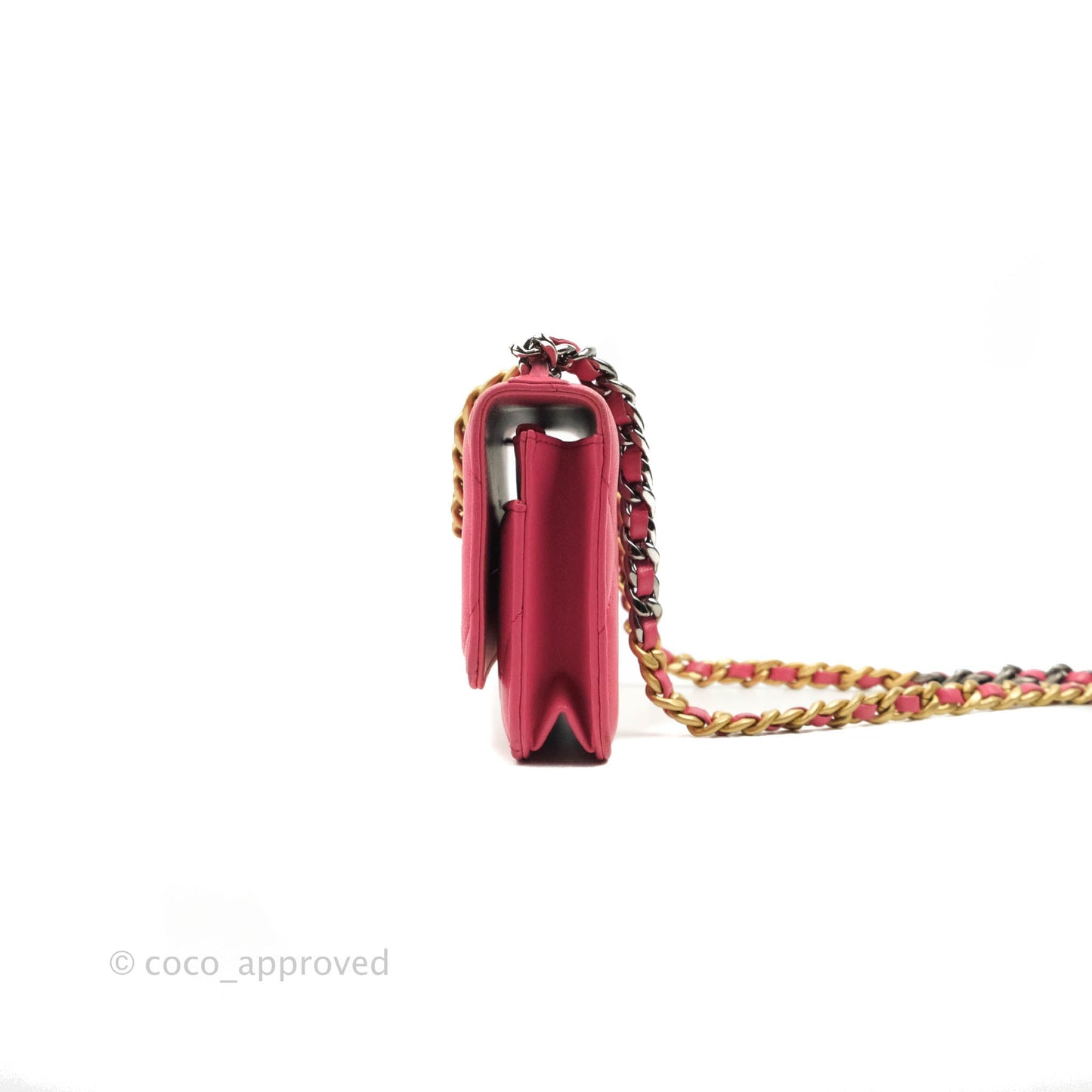 Chanel 19 Wallet on Chain WOC Pink Mixed Hardware
