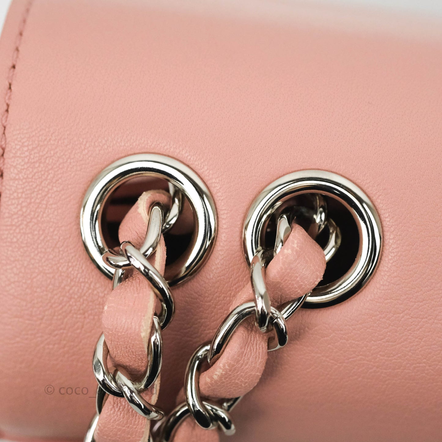 Chanel Small CC Box Flap Bag Pink Calfskin Silver Hardware