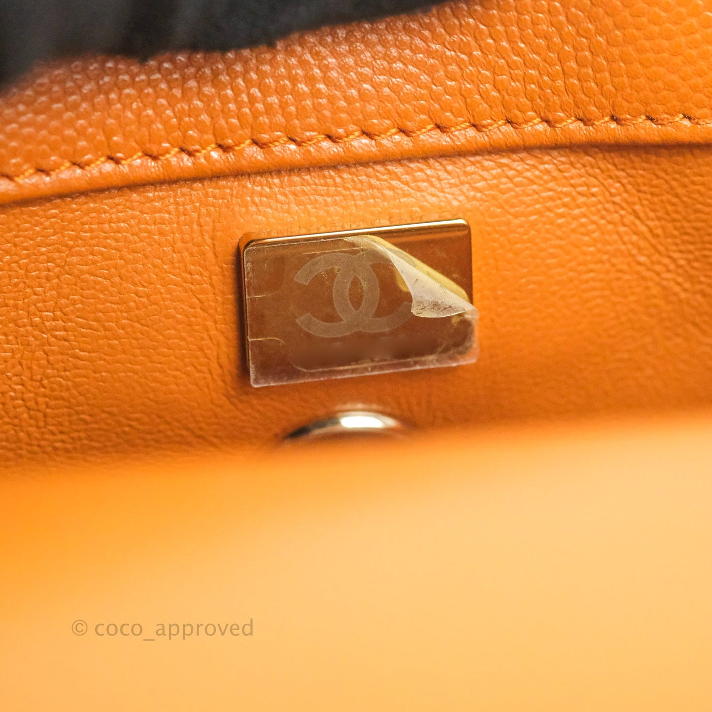 Chanel Small Coco Handle Quilted Caramel Caviar Gold Hardware 21A