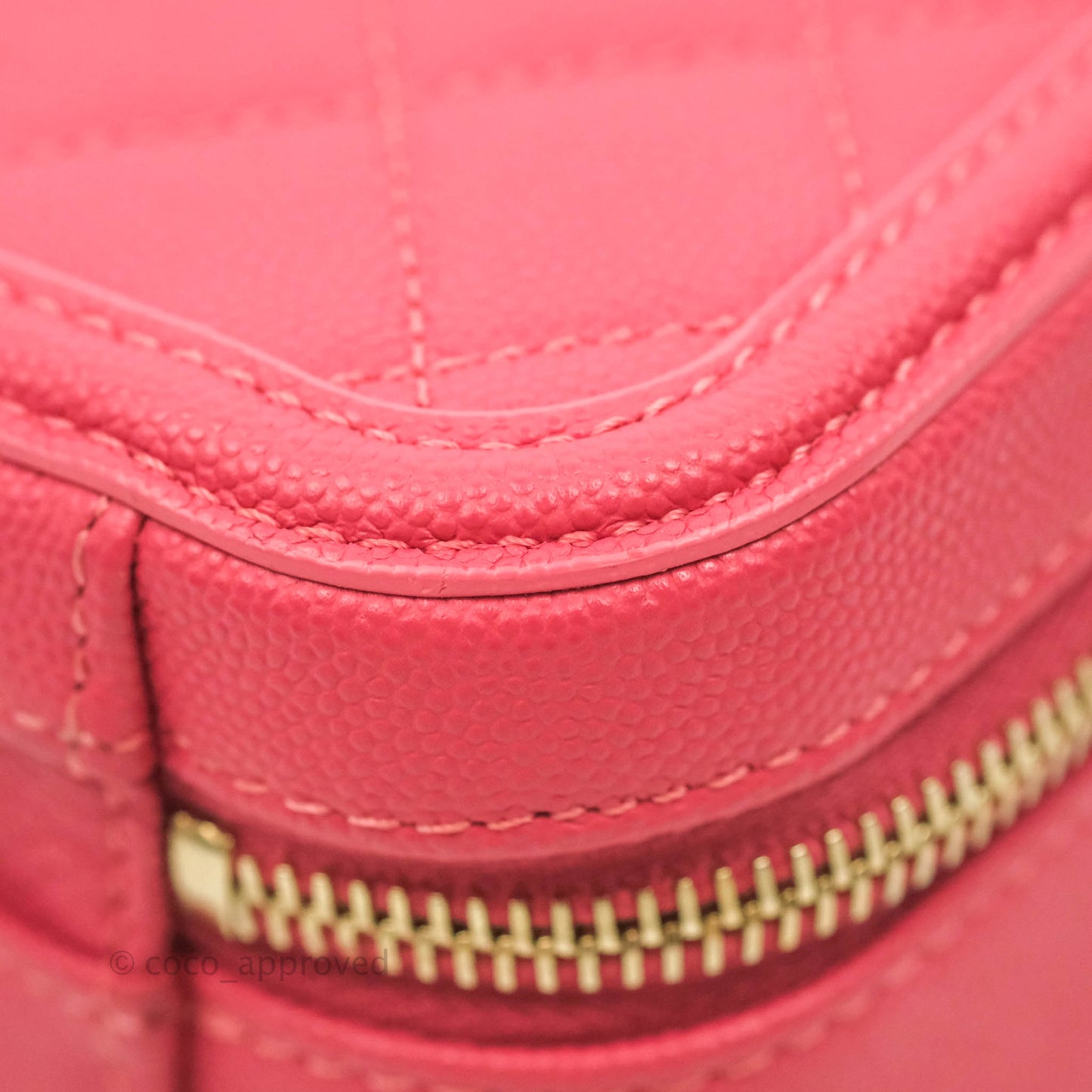 Chanel Quilted Medium CC Filigree Vanity Case Rosy Pink Caviar Gold Hardware