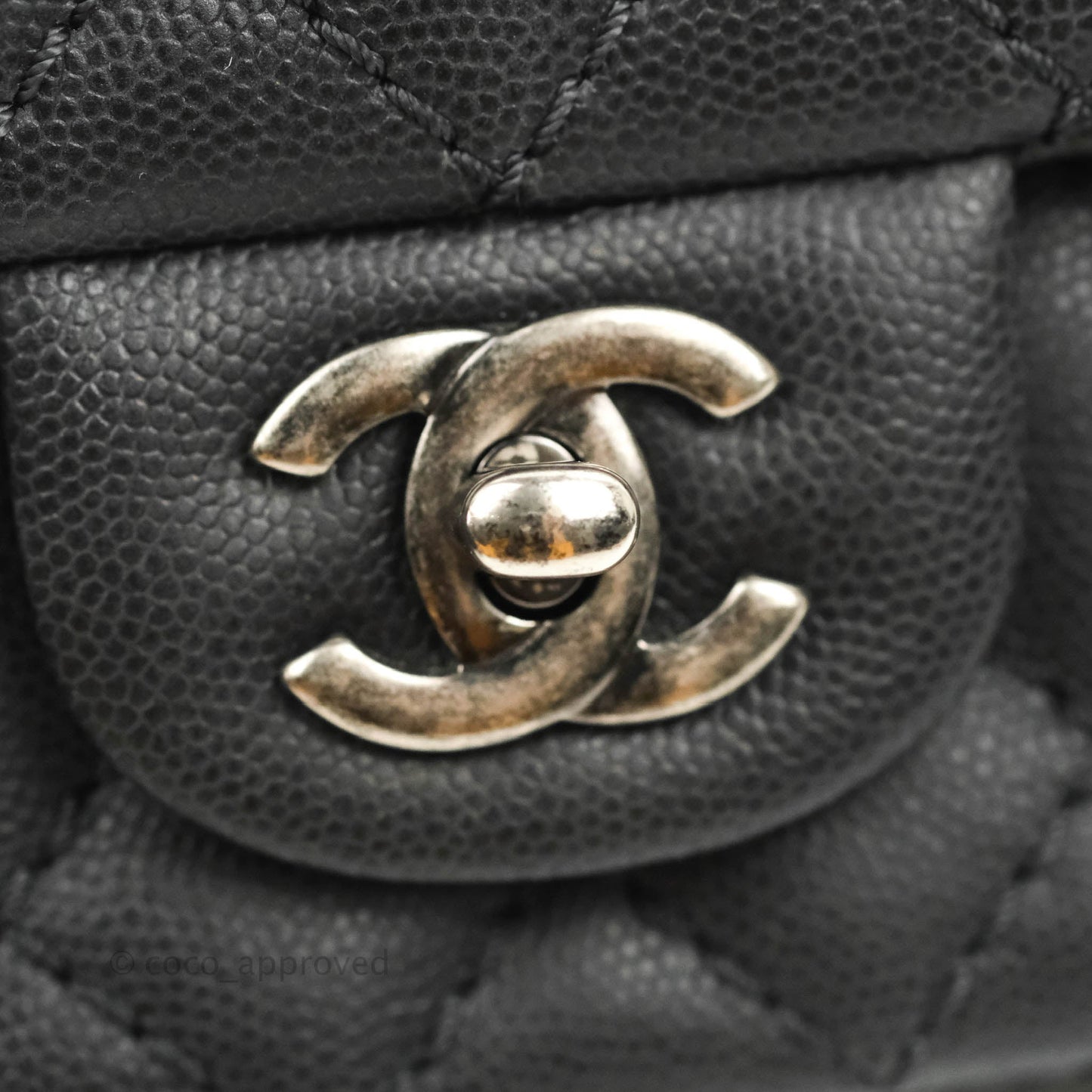 Chanel Quilted Mini Rectangular Dark Grey Caviar Ruthenium Hardware