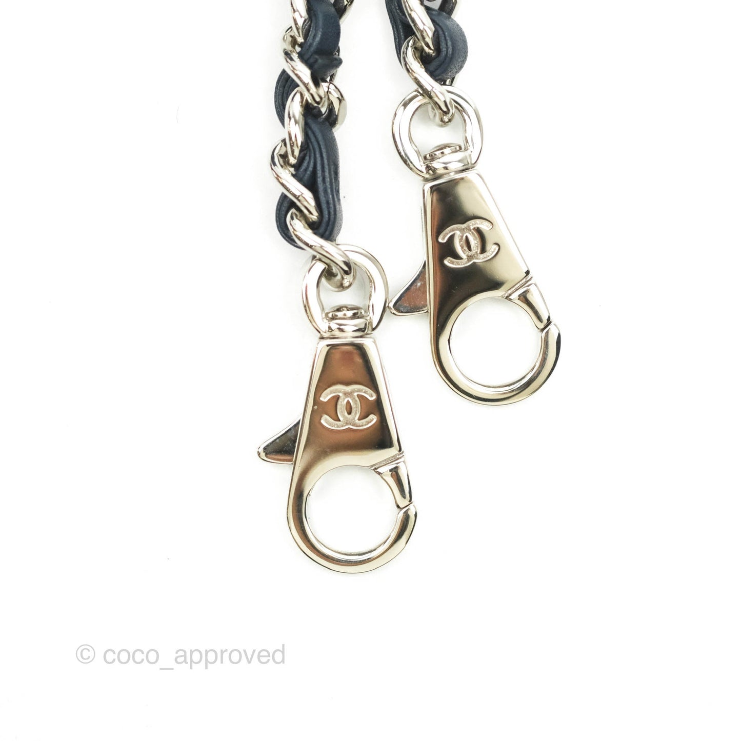 Chanel Small Quilted Coco Handle Denim Navy Lambskin Silver Hardware
