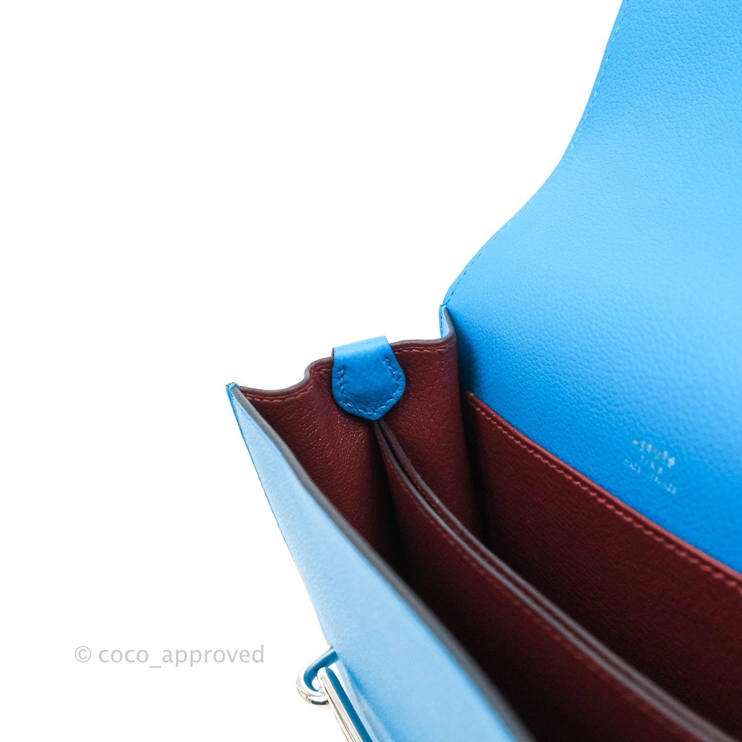 Hermès Roulis Mini 18 Bleu Frida Evercolor Palladium Hardware