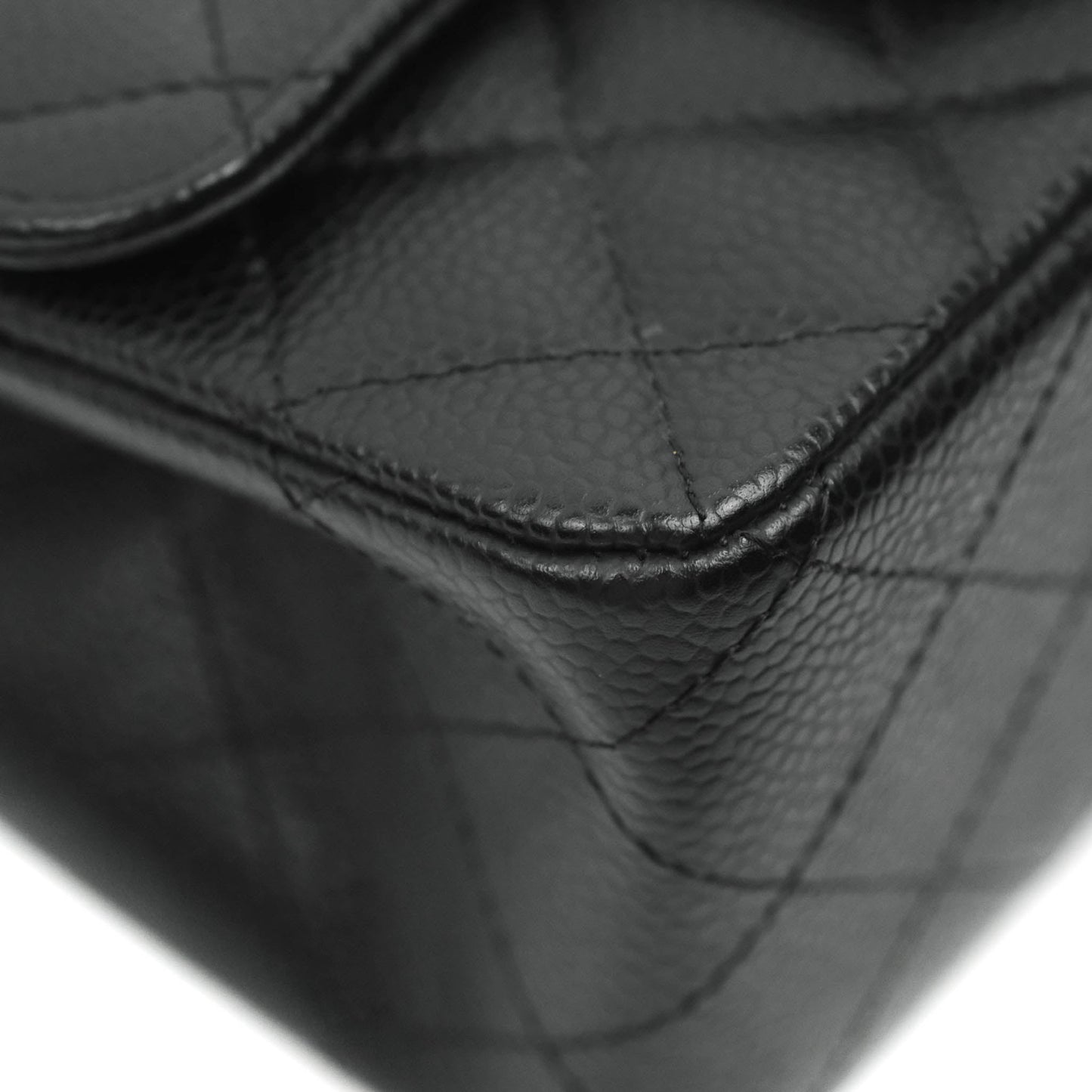 Chanel Mini Square Black Caviar Silver Hardware