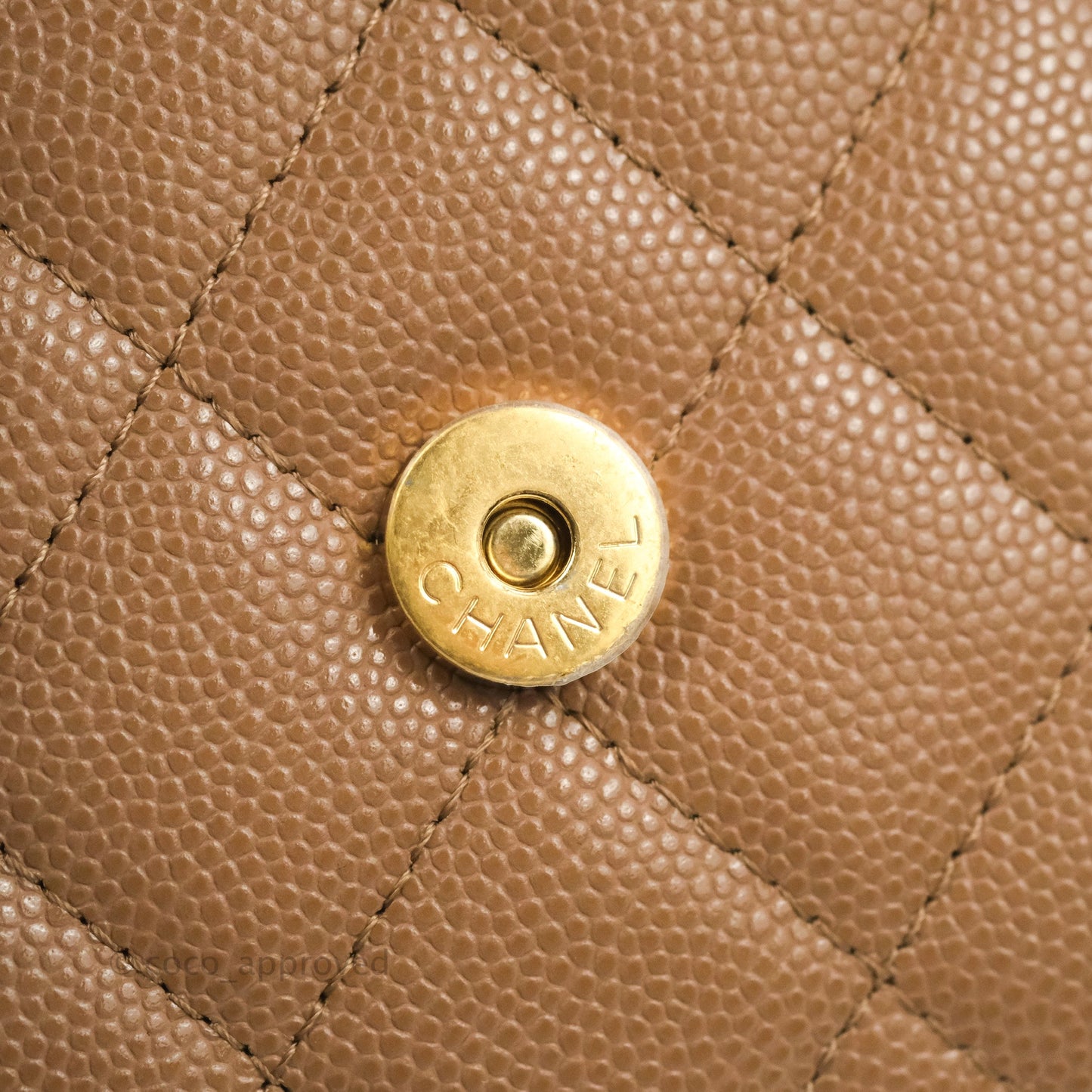 Chanel CC Chain Clutch with Chain Beige Caviar Gold Hardware