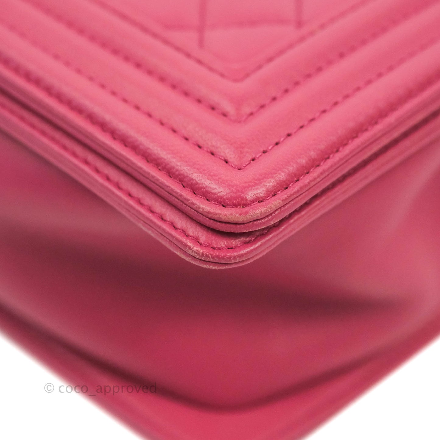 Chanel Quilted Medium Boy Dark Pink Calfskin Silver Hardware
