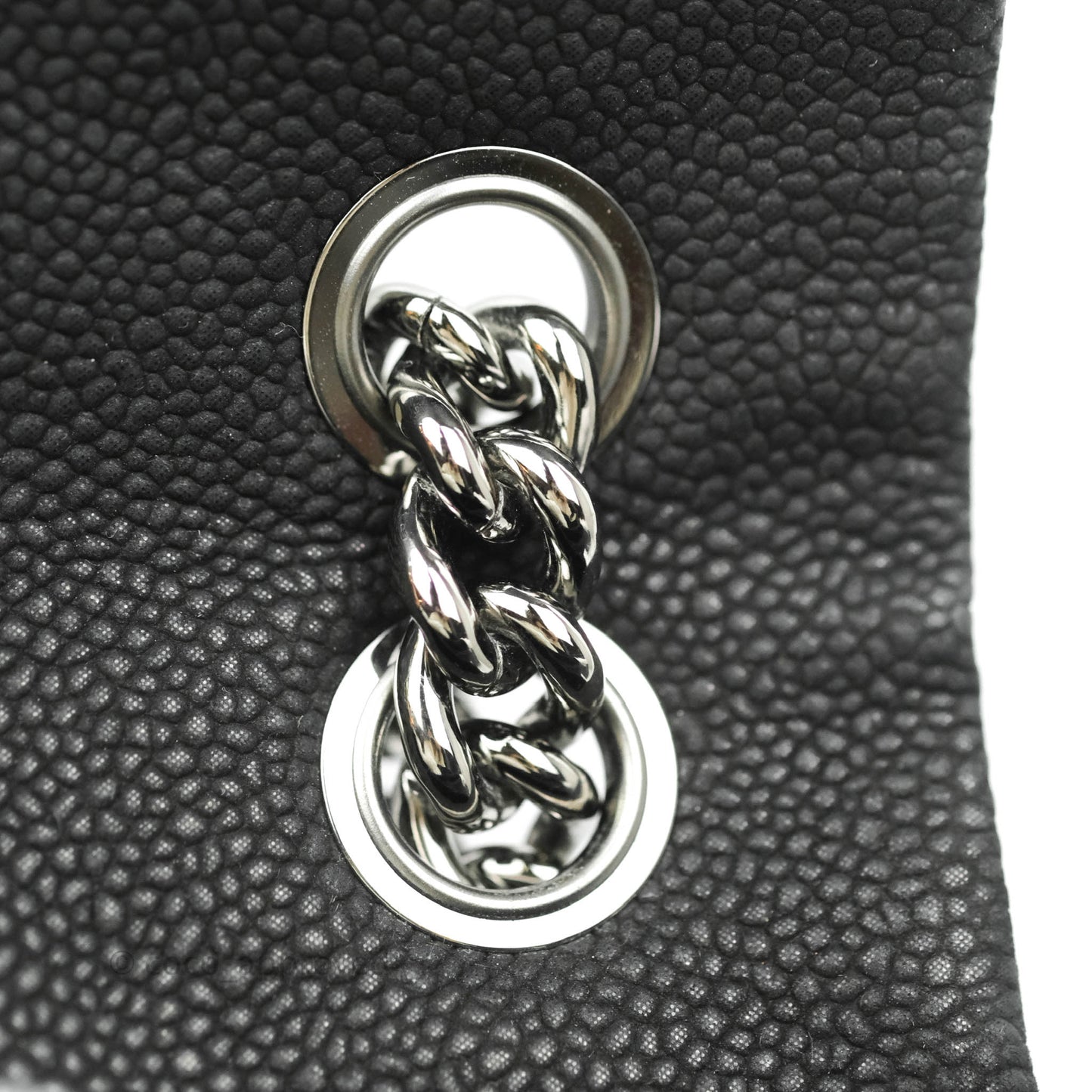 Chanel Lady Pearly Flap Bag Black Caviar Silver Hardware