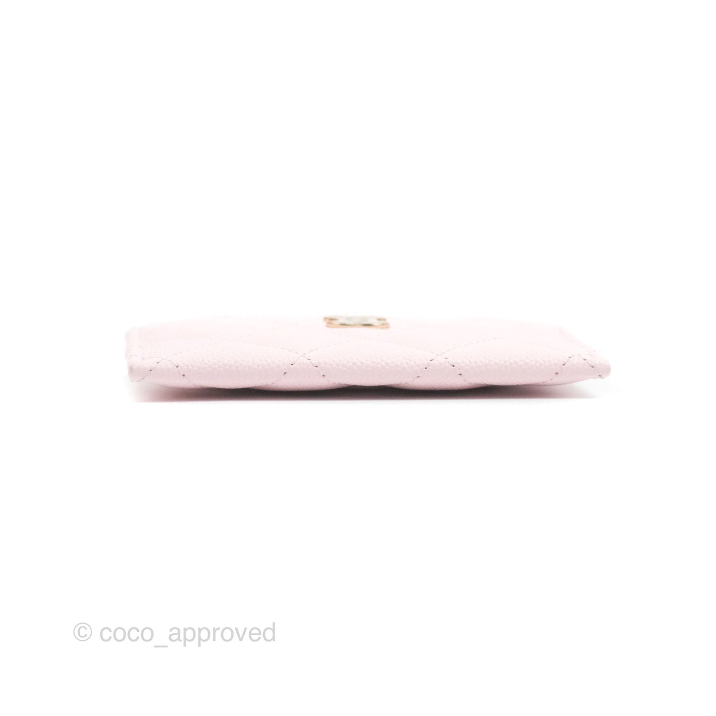Chanel Classic Flat Card Holder Pink Caviar Gold Hardware