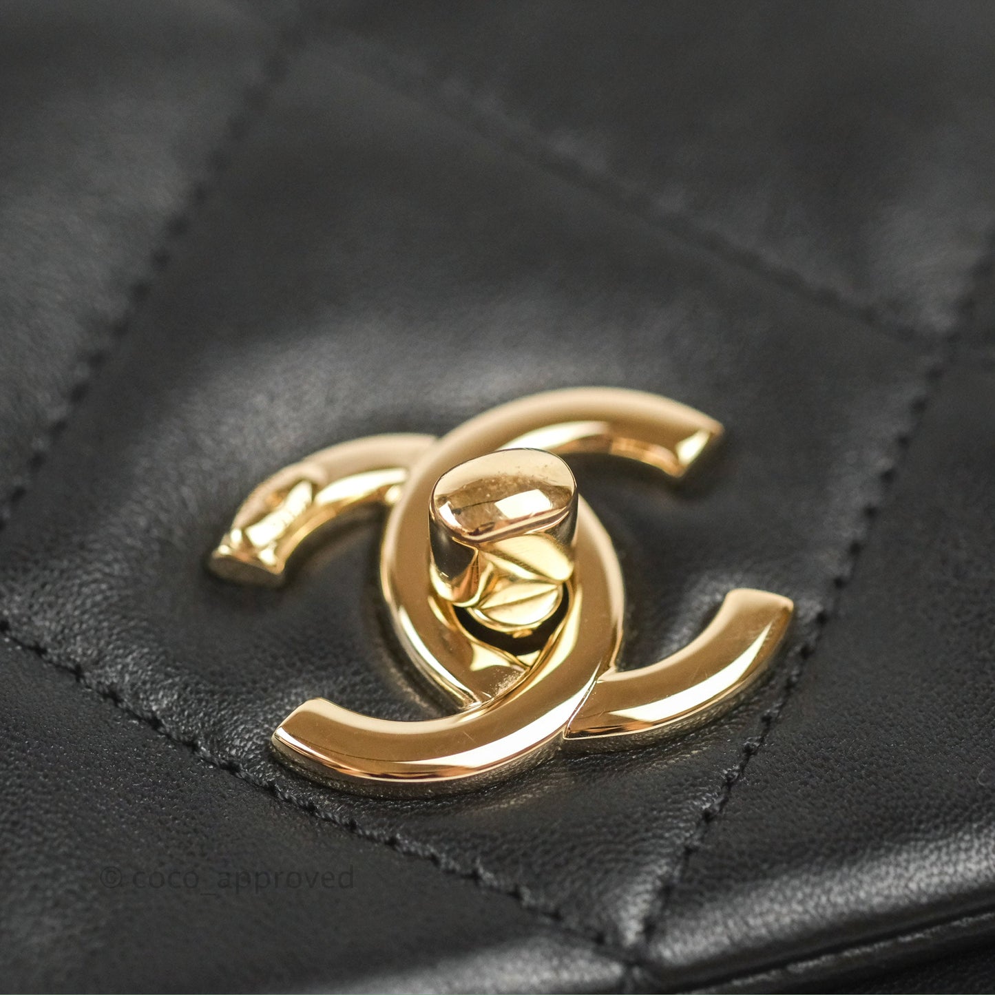 Chanel Small Logo Chain Flap Black Lambskin Gold Hardware
