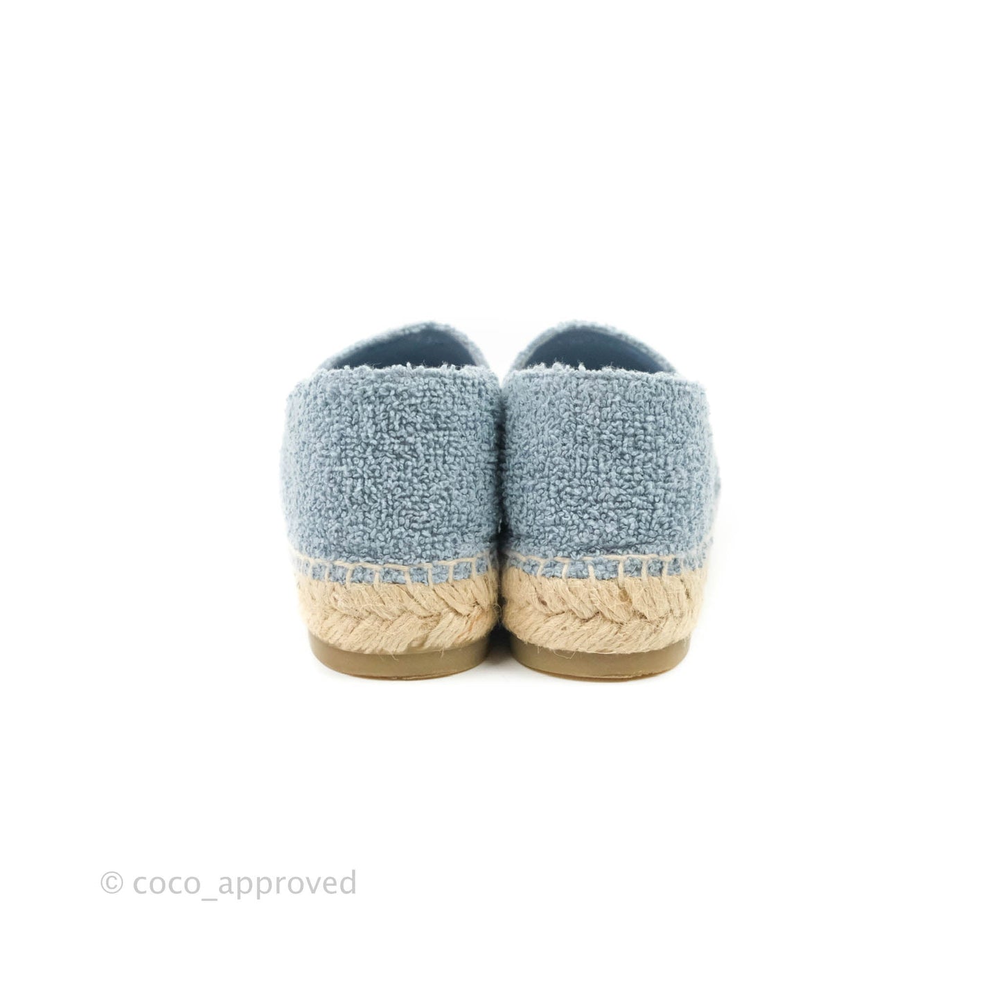 Chanel Espadrille Black Blue Tweed Size 37