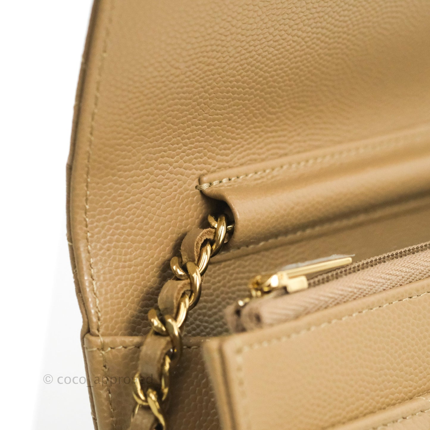 Chanel Quilted Classic WOC Dark Beige Caviar Gold Hardware