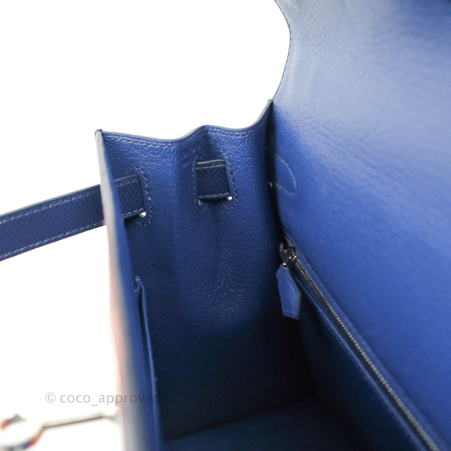 Hermès Kelly 28 Blue Epsom Palladium Hardware "Letter" Collection Limited Edition