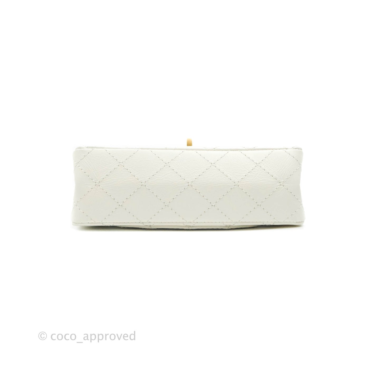 Chanel Mini Reissue 224 White Aged Calfskin Aged Gold Hardware