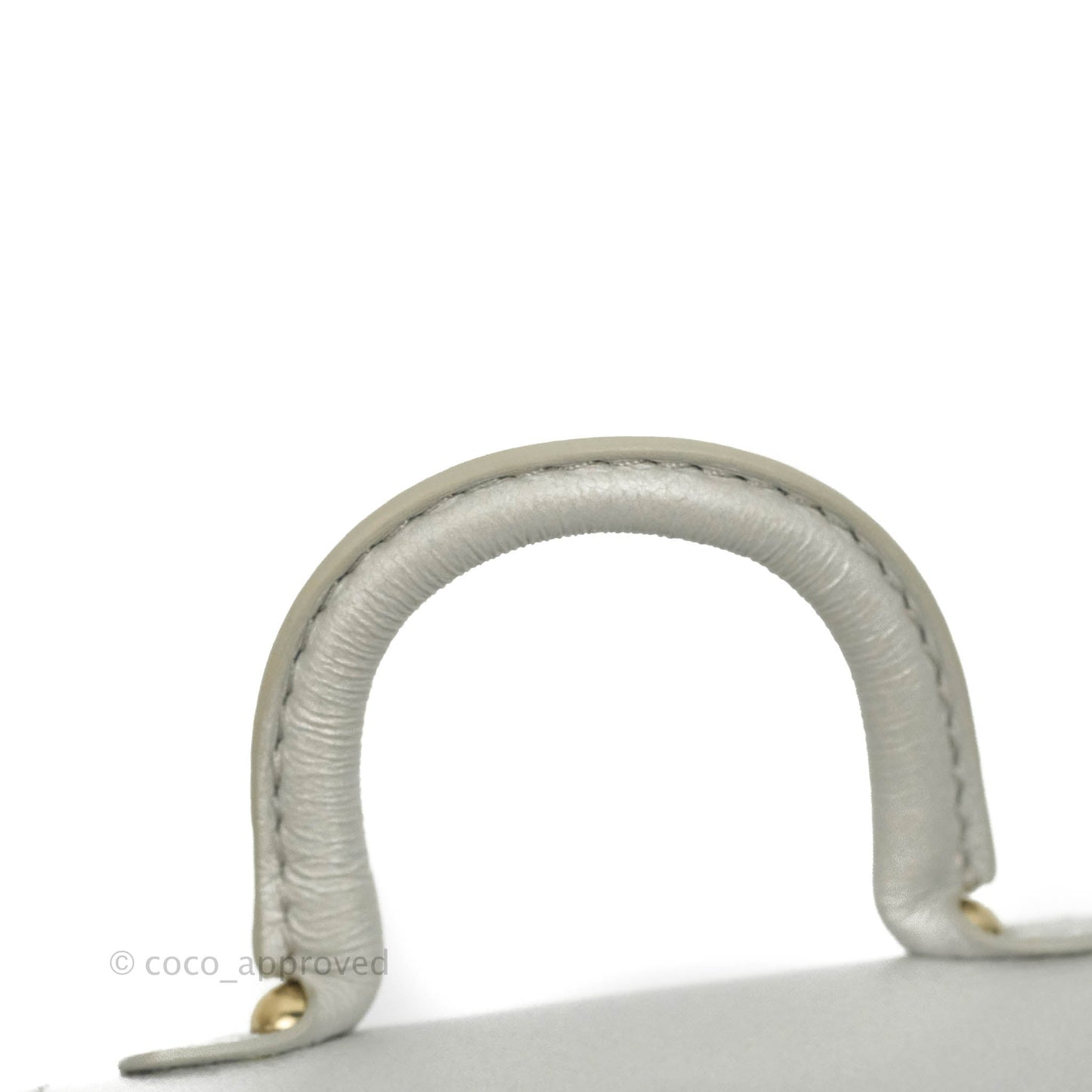 Delvaux Mini Brillant Bag Charm Light Grey Calfskin