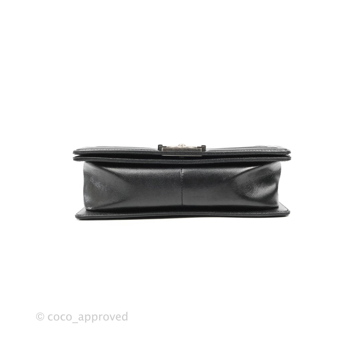 Chanel Quilted Medium Boy Black Caviar Ruthenium Hardware