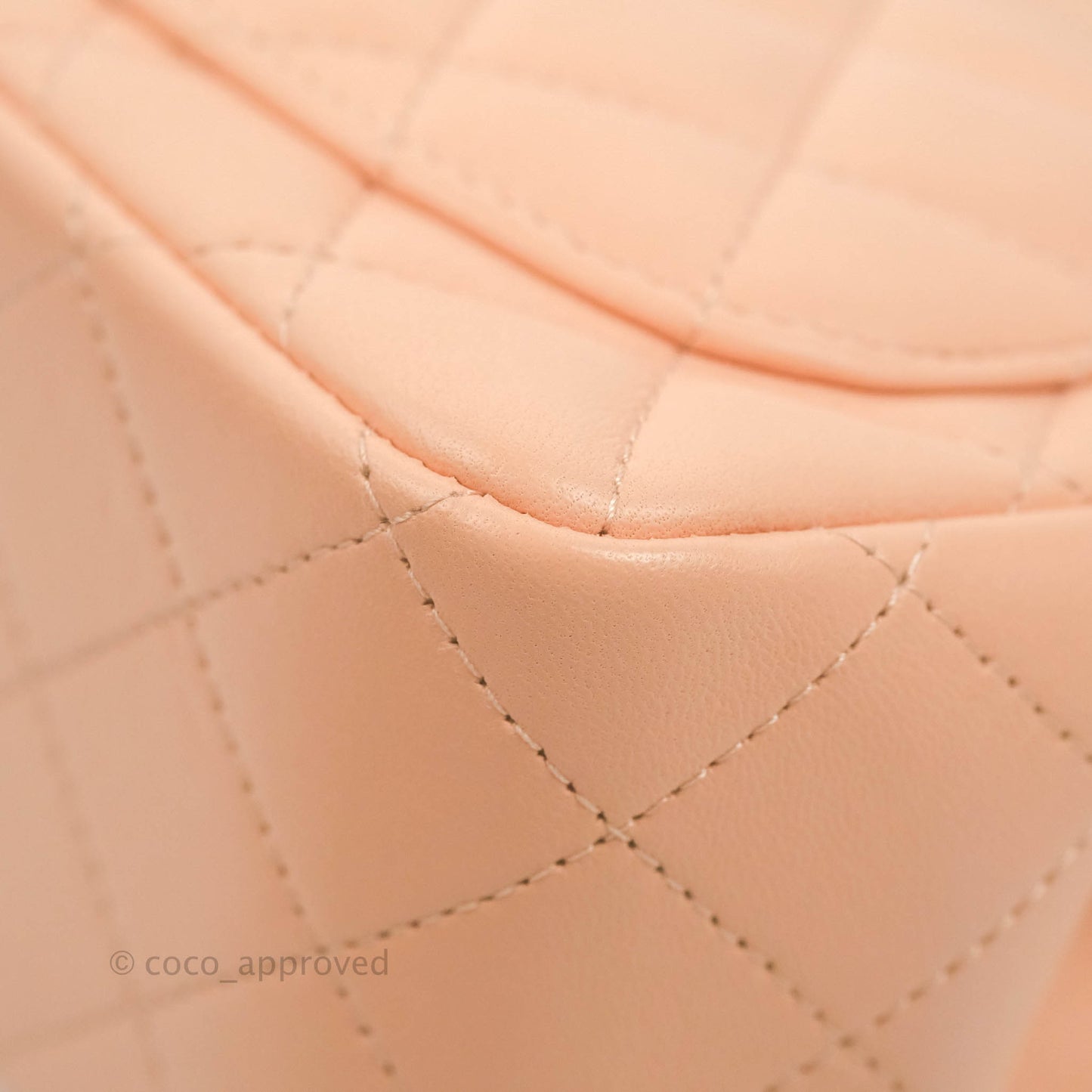 Chanel Quilted Mini Square Lambskin Light Beige Pink Gold Hardware