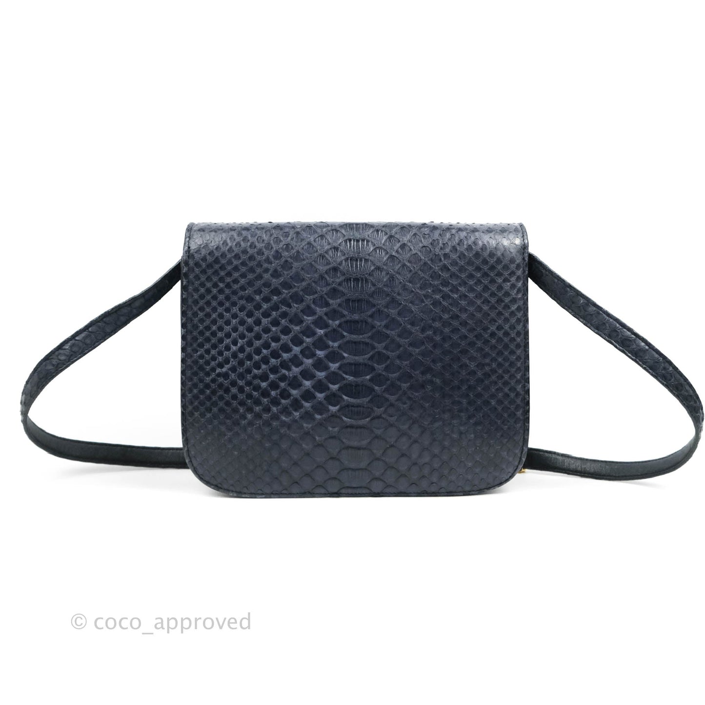 Celine Medium Classic Box Flap Grey Blue Python Gold Hardware