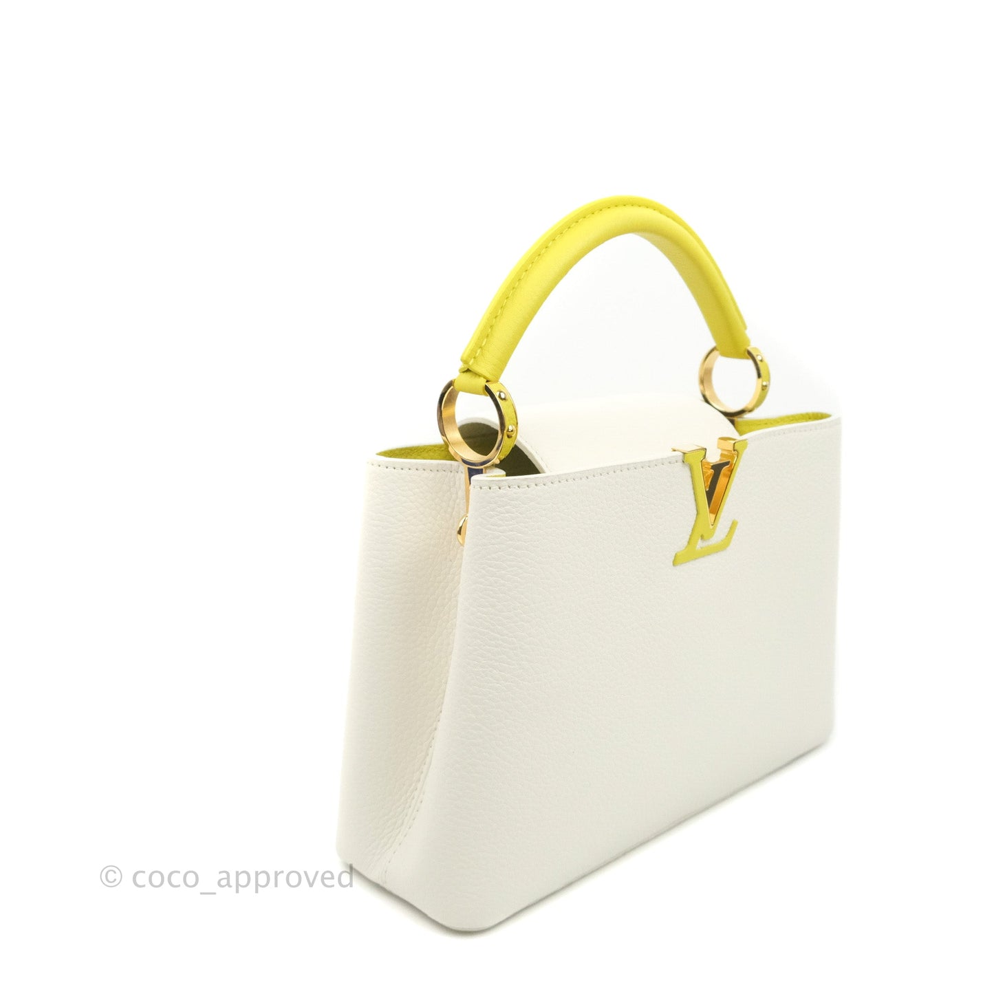 Louis Vuitton Taurillon Capucines BB Snow / Cedrat