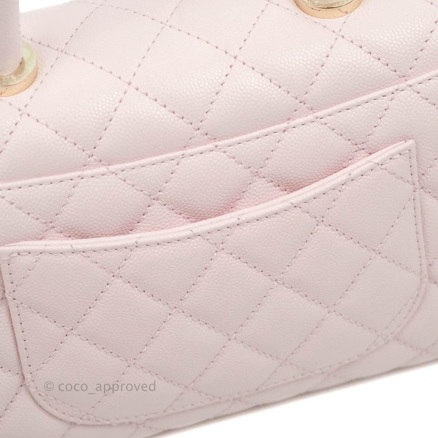 Chanel Small Coco Handle Light Pink Caviar Gold Hardware