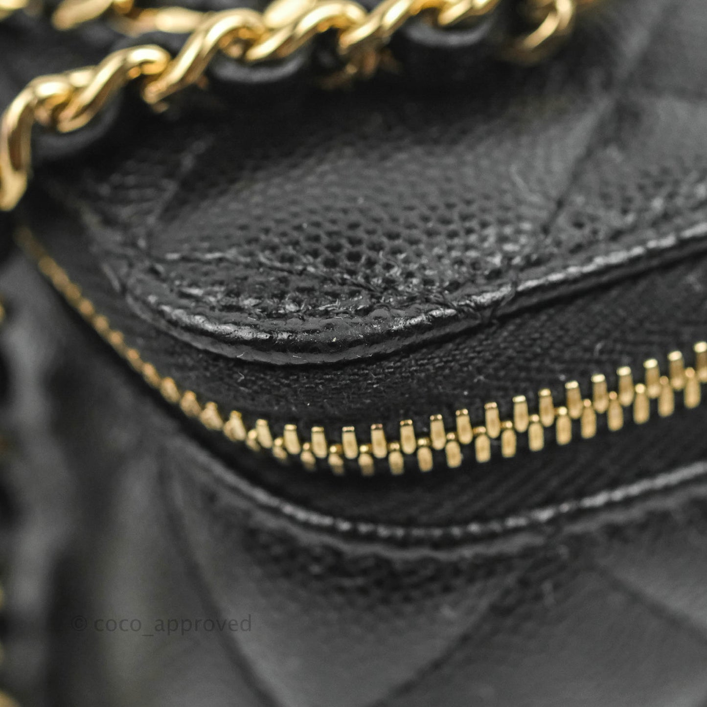 Chanel Vanity with Chain Black Caviar Gold Hardware 22S