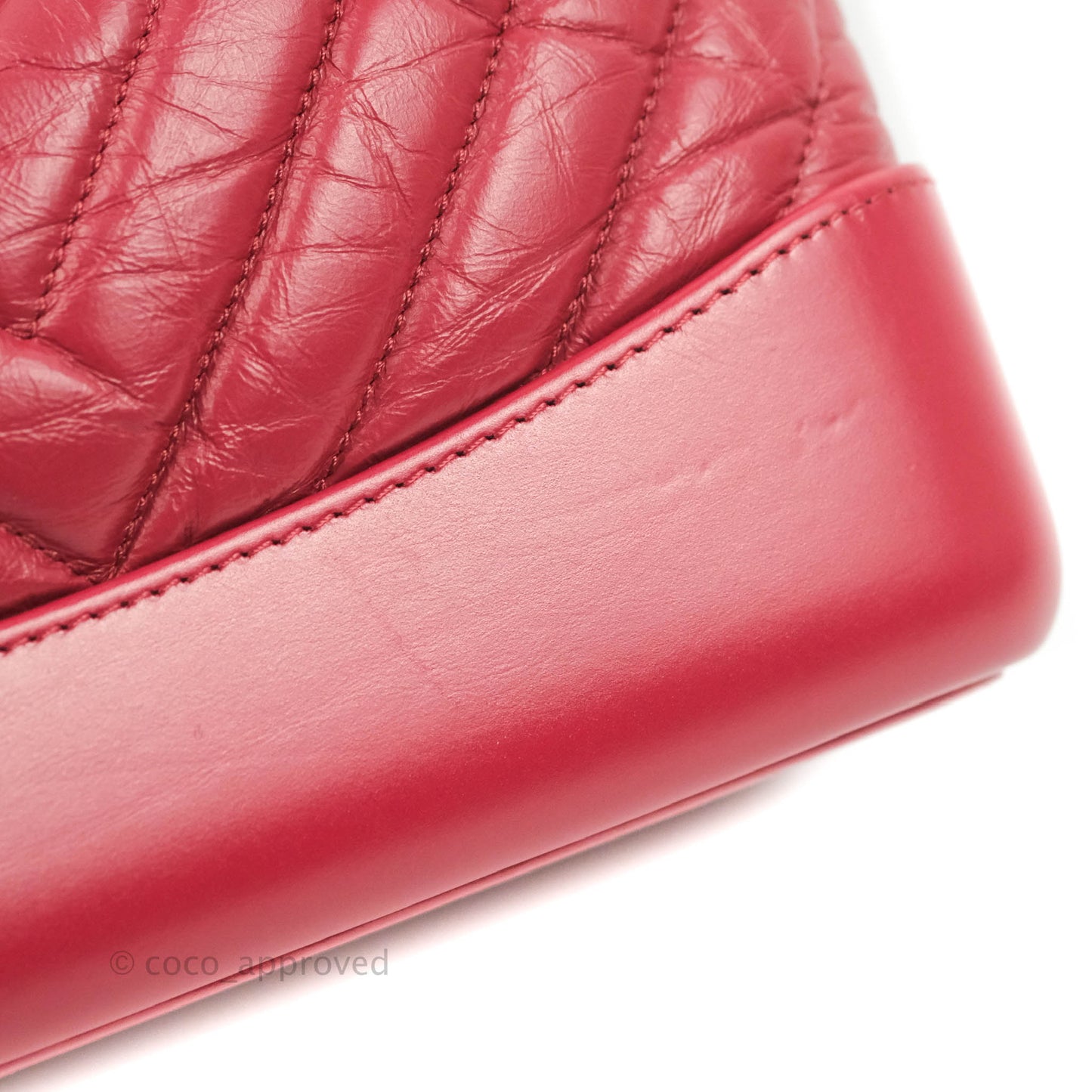 Chanel Small Chevron Gabrielle Backpack Dark Pink Aged Calfskin