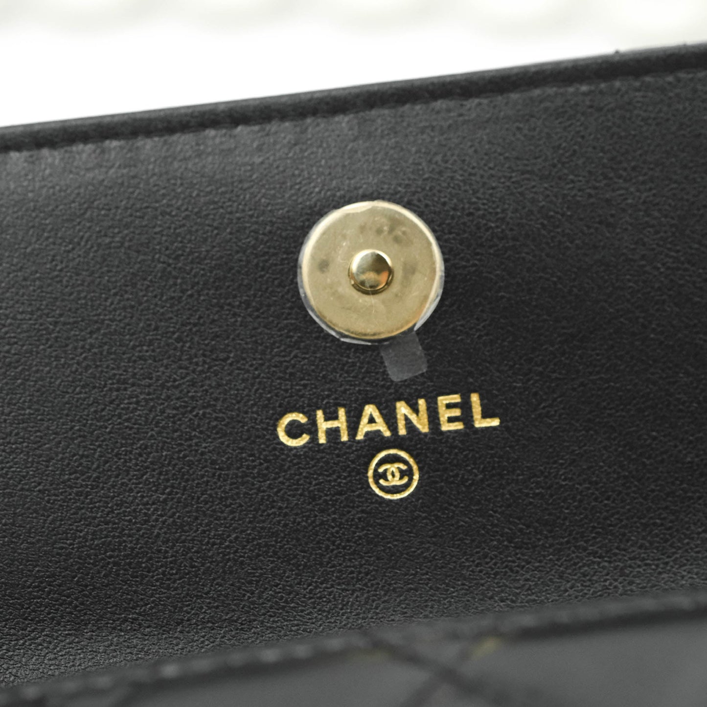 Chanel Imitation Pearls Clutch with Chain Black Shiny Calfskin Gold Hardware