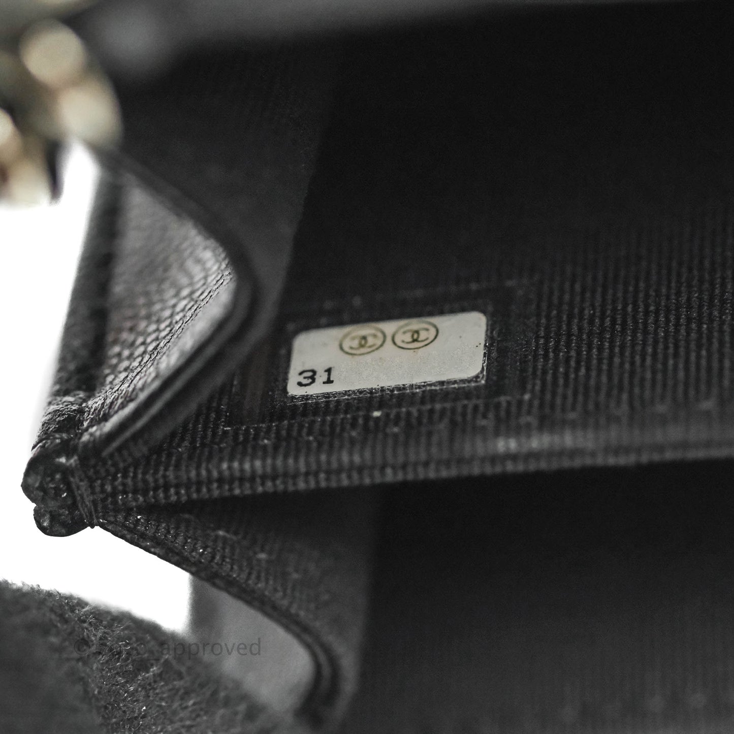 Chanel Mini Clutch With Chain Black Caviar Enamel Silver Hardware 22S