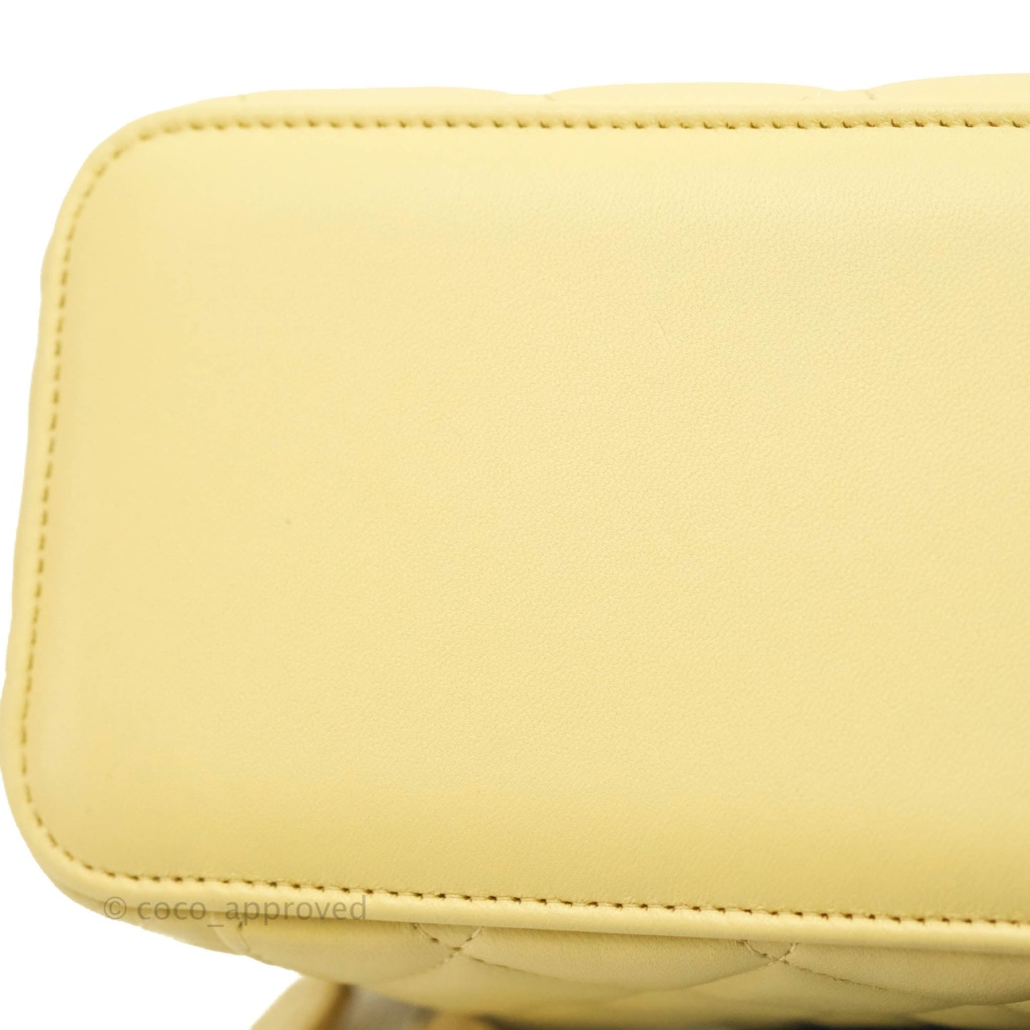 Chanel Vanity Rectangular Top Handle Yellow Lambskin Gold Hardware