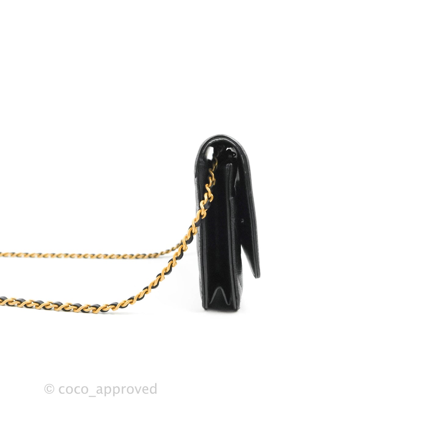 Chanel Filigree Wallet on Chain WOC Black Caviar Gold Hardware