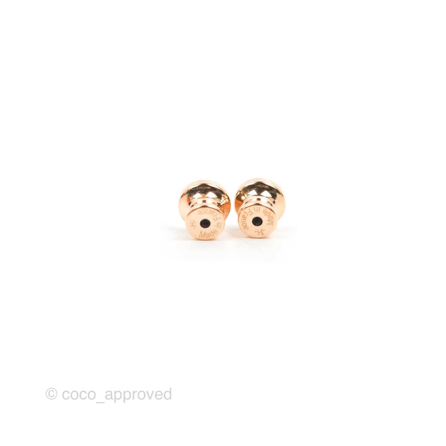 Hermès Mini Pop H Earrings Marron Glace Rose Gold