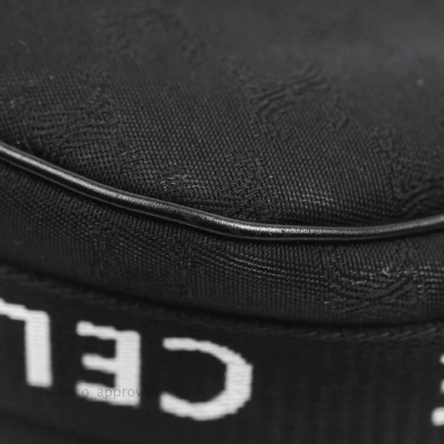 Celine Medium Ava Bag with Celine Strap Black Triomphe Jacquard Calfskin