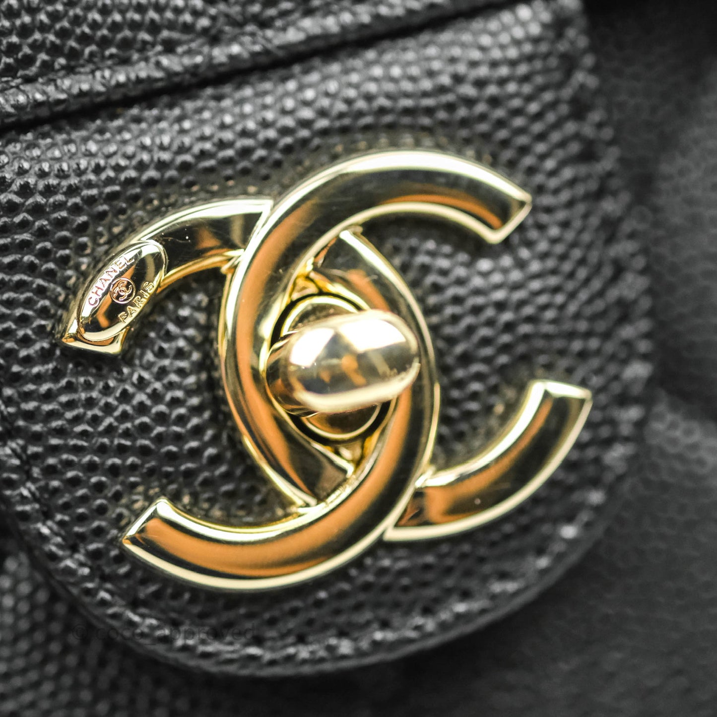 Chanel Quilted Like The Wallet Medium Flap Black Caviar Gold Hardware 22C