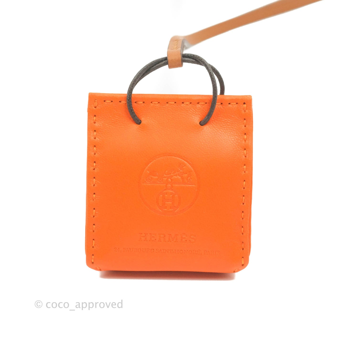 Hermès Orange Shopping Bag Charm