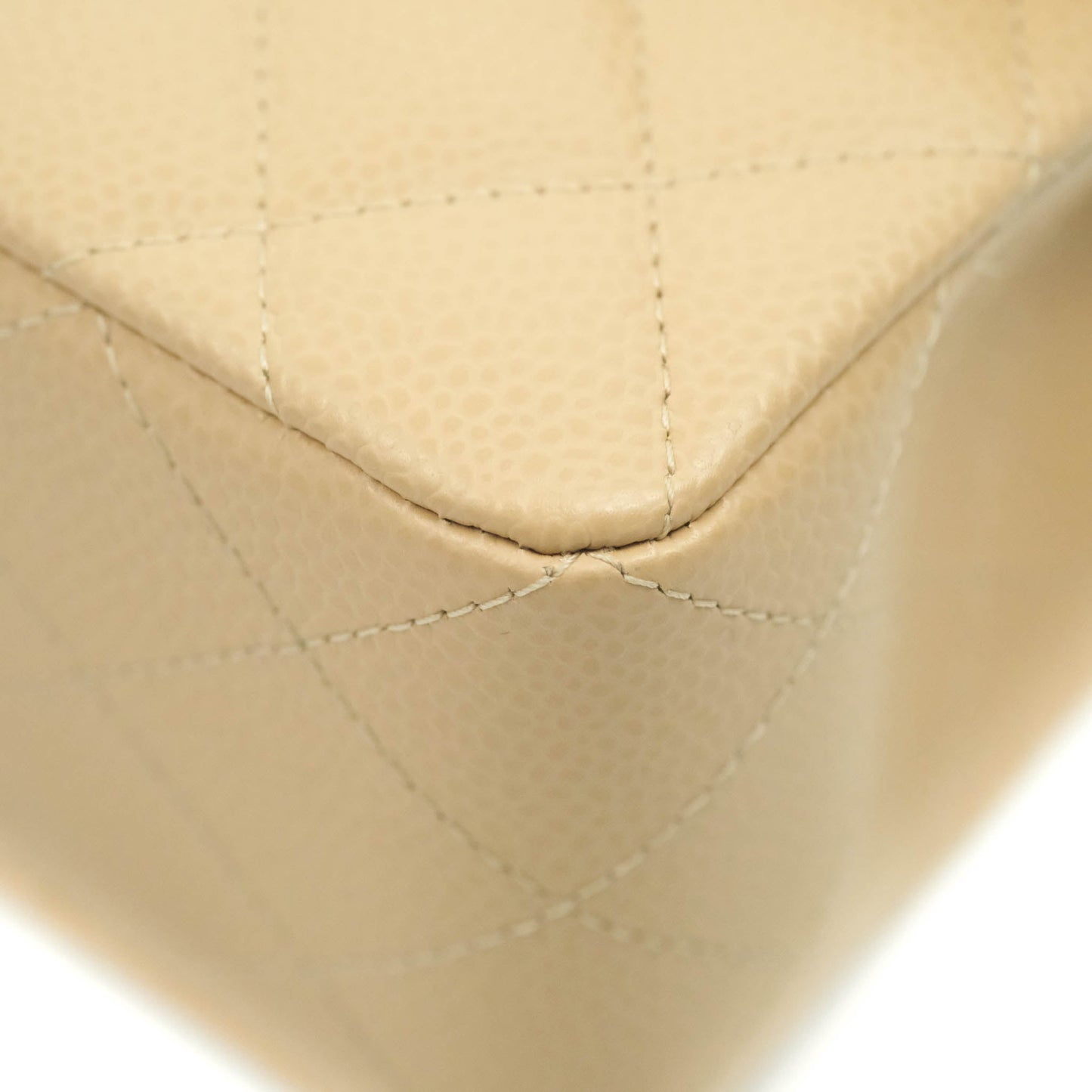 Chanel Small Classic Quilted Flap Beige Caviar Gold Hardware