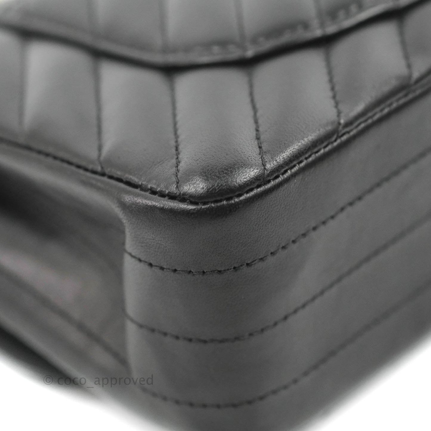 Chanel Classic Chevron S/M Small Double Flap Black Lambskin Gold Hardware