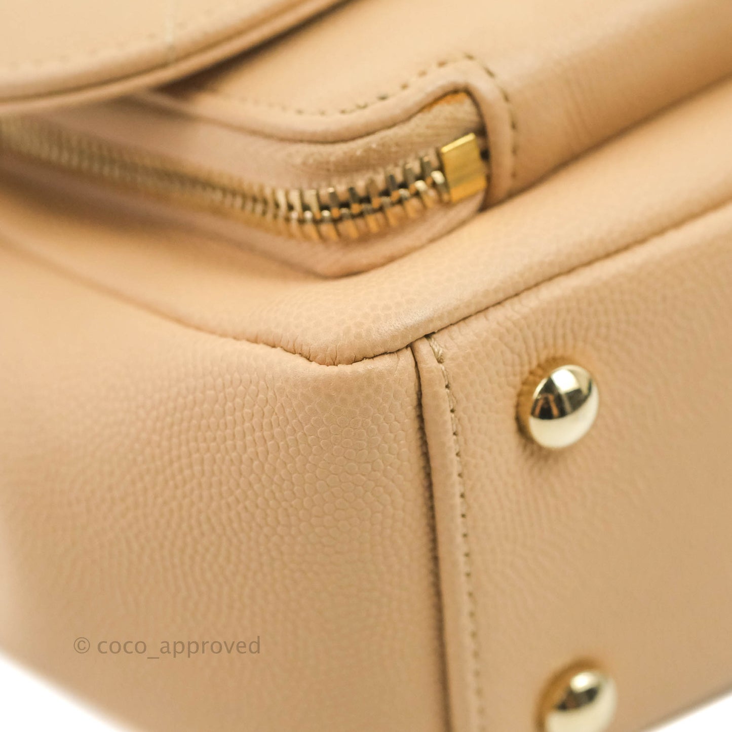 Chanel Quilted Small Business Affinity Flap Beige Caviar Gold Hardware