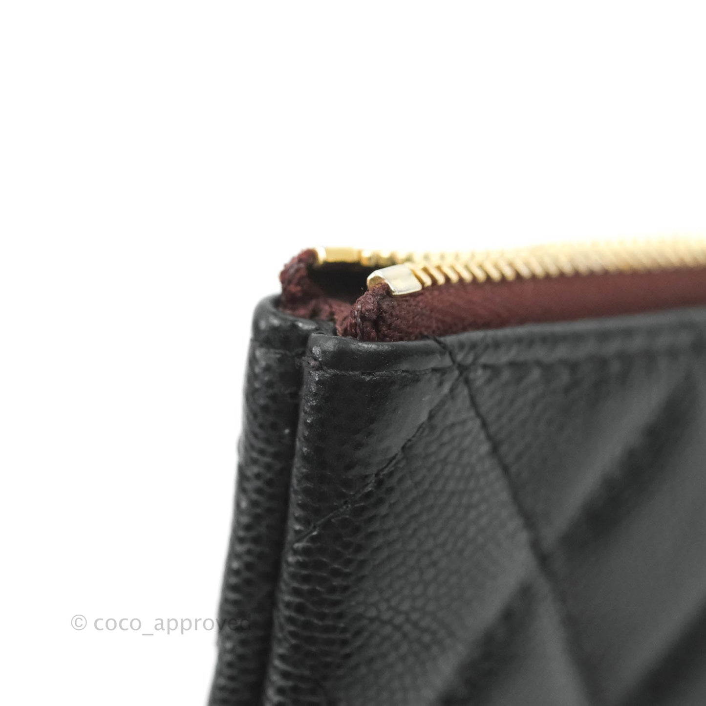 Chanel Quilted Mini O case Black Caviar Gold Hardware