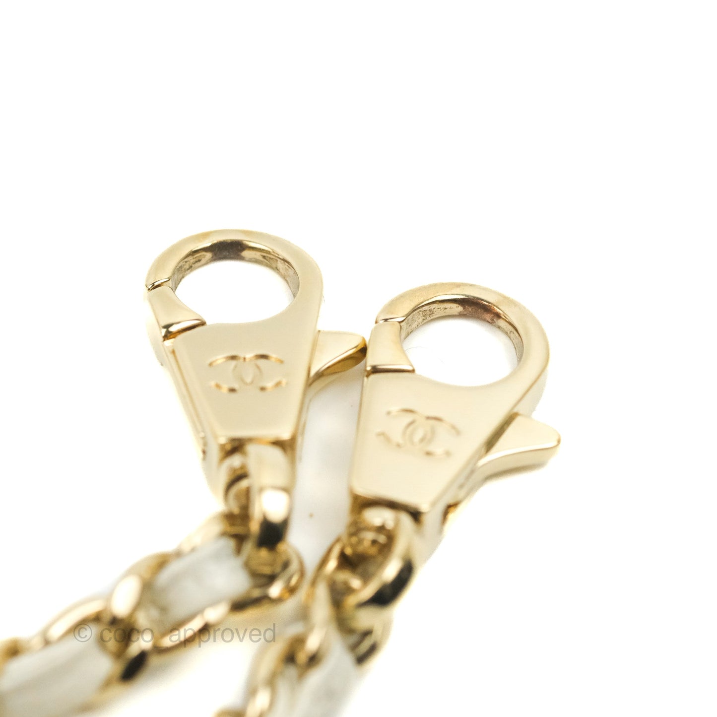 Chanel Mini Coco Handle Quilted Ivory Caviar Gold Hardware