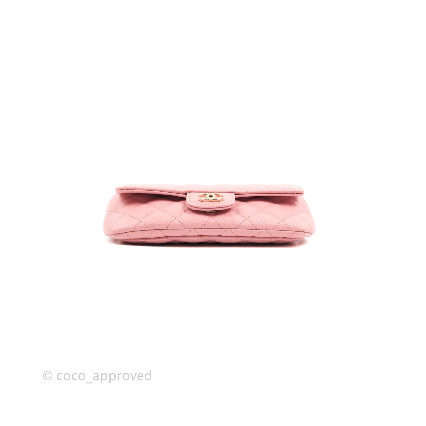 Chanel Quilted Glasses Case With Chain Pink Caviar Gold Hardware