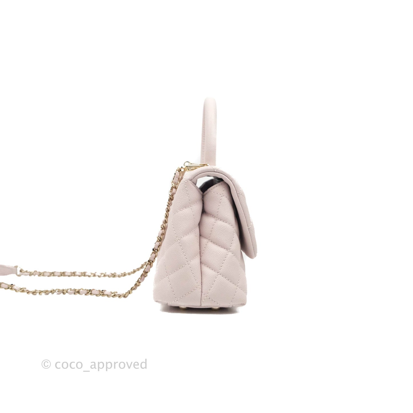 Chanel Small Coco Handle Light Lilac Pink Caviar Gold Hardware 20A