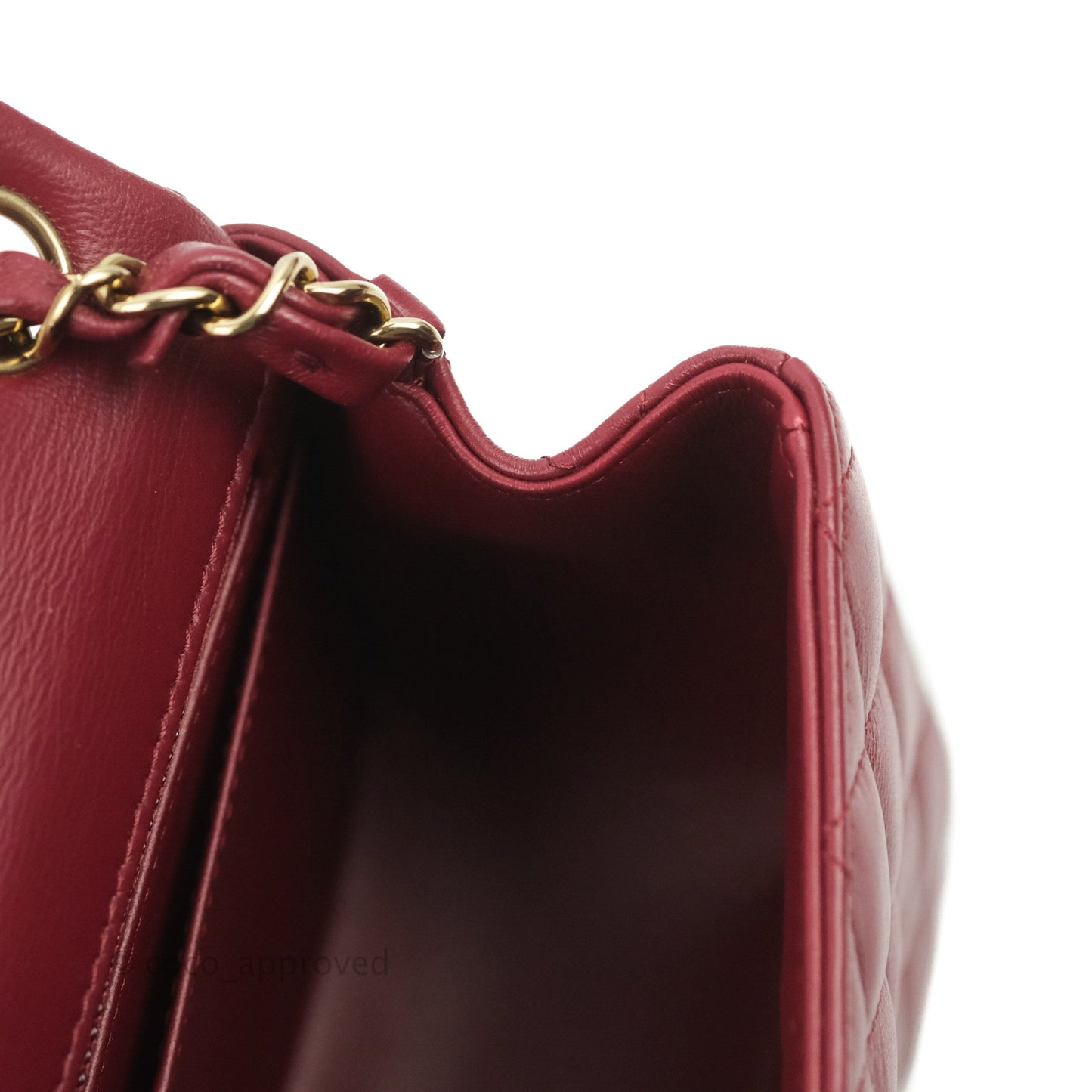 Chanel Quilted Mini Square Burgundy Lambskin Gold Hardware