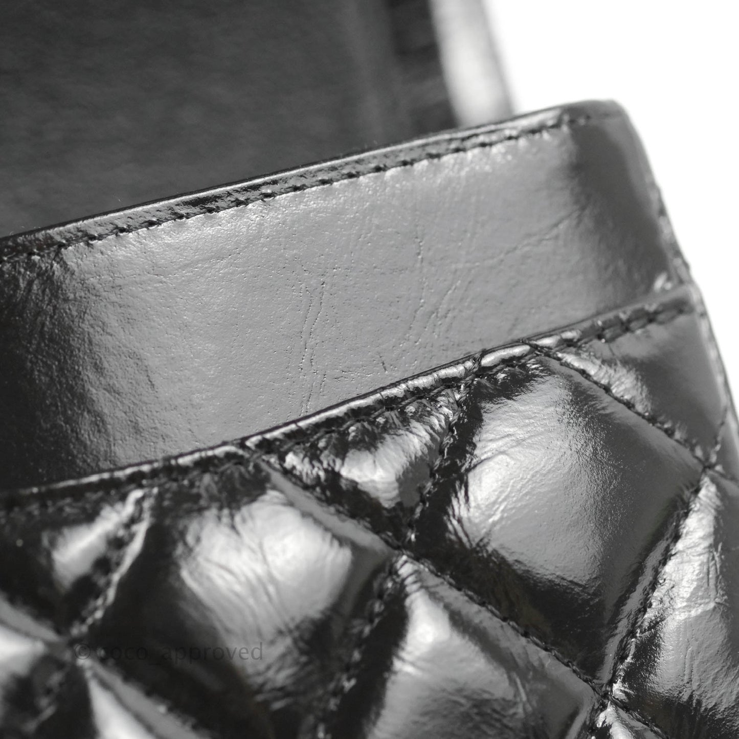 Chanel Small Classic Quilted Flap So Black Glazed Crumpled Calfskin